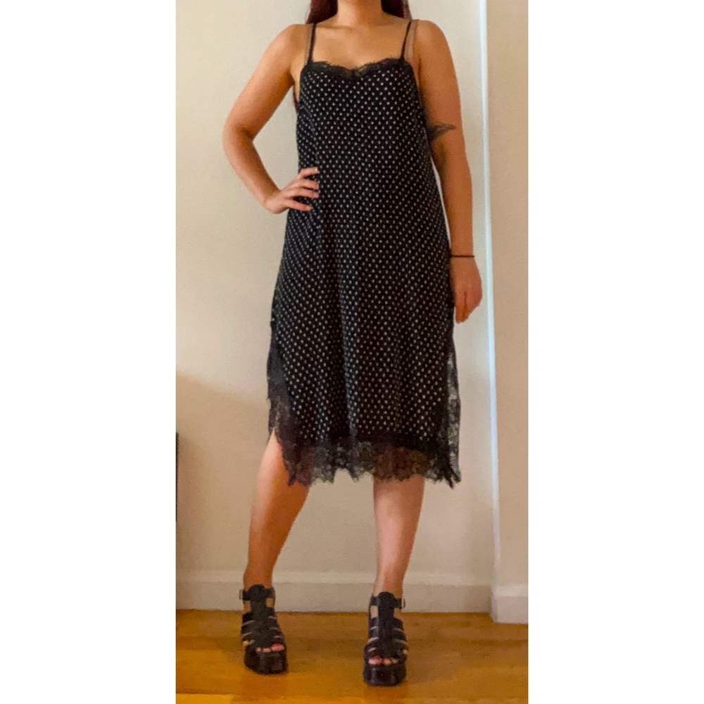 Free people black and white slip dress
